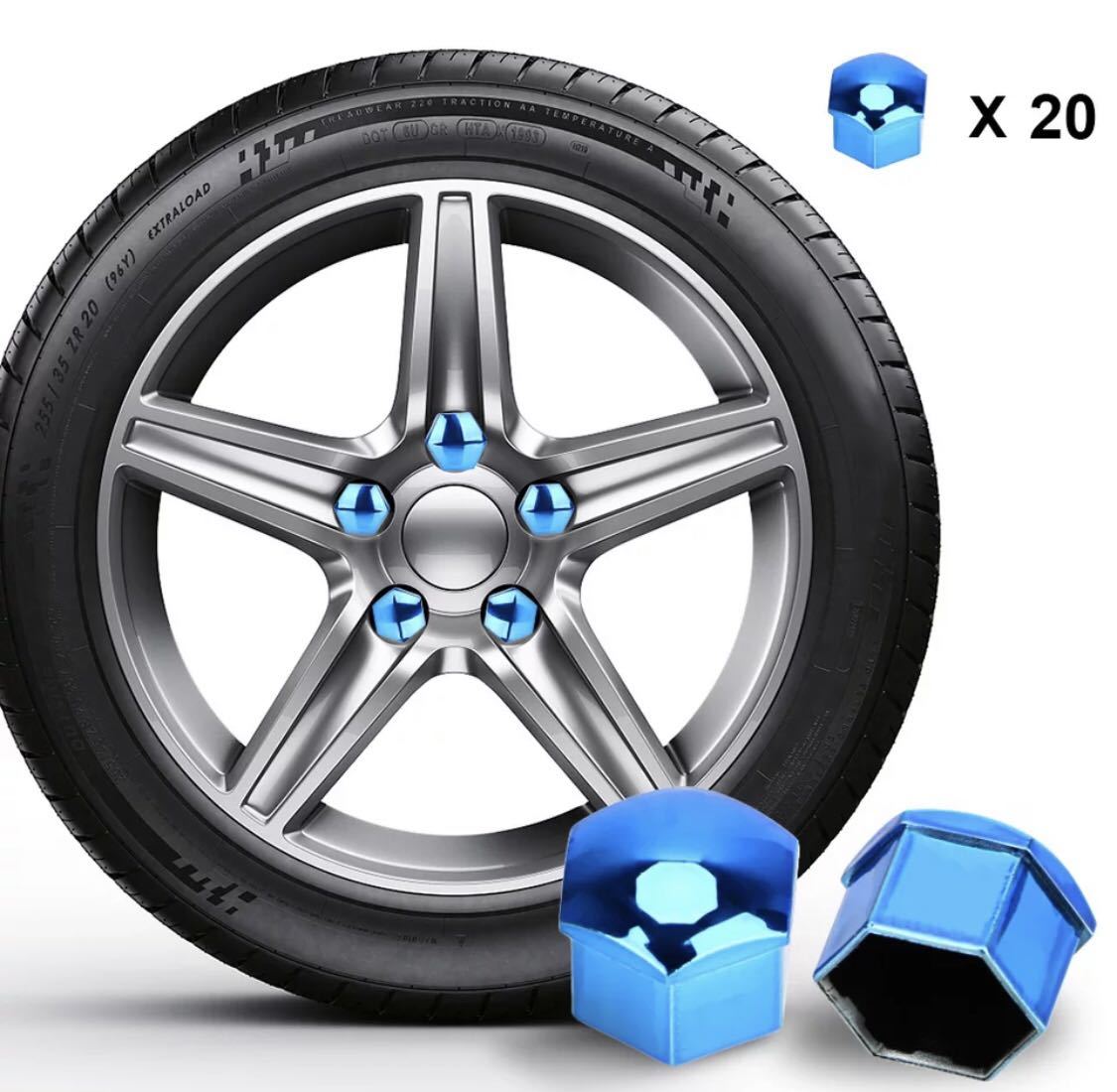  chrome wheel nut cover nut cap 17mm car car blue dress up stylish dress up sport blue 