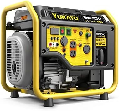 【新品送料無料】YUKATO インバーター発電機 定格出力3.1kVA 高性能 静音 50Hz/60Hz 切替 ガソリン発電機 オープン型