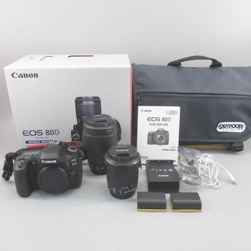 ☆美品☆ Canon EOS 80D(W) Wズームキット 一眼レフ-