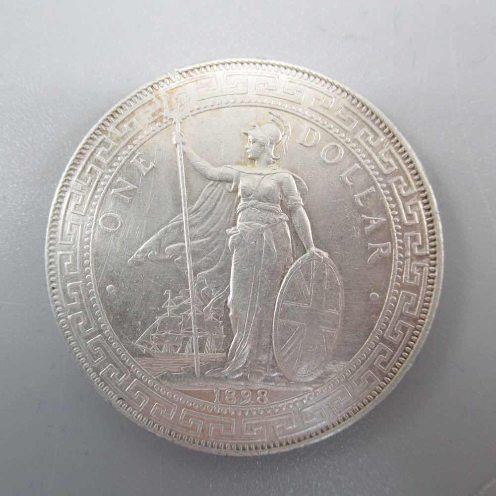 1898年 英領 香港 貿易銀 量目：約26.98g 海外古銭 銀貨 壹圓 貨幣