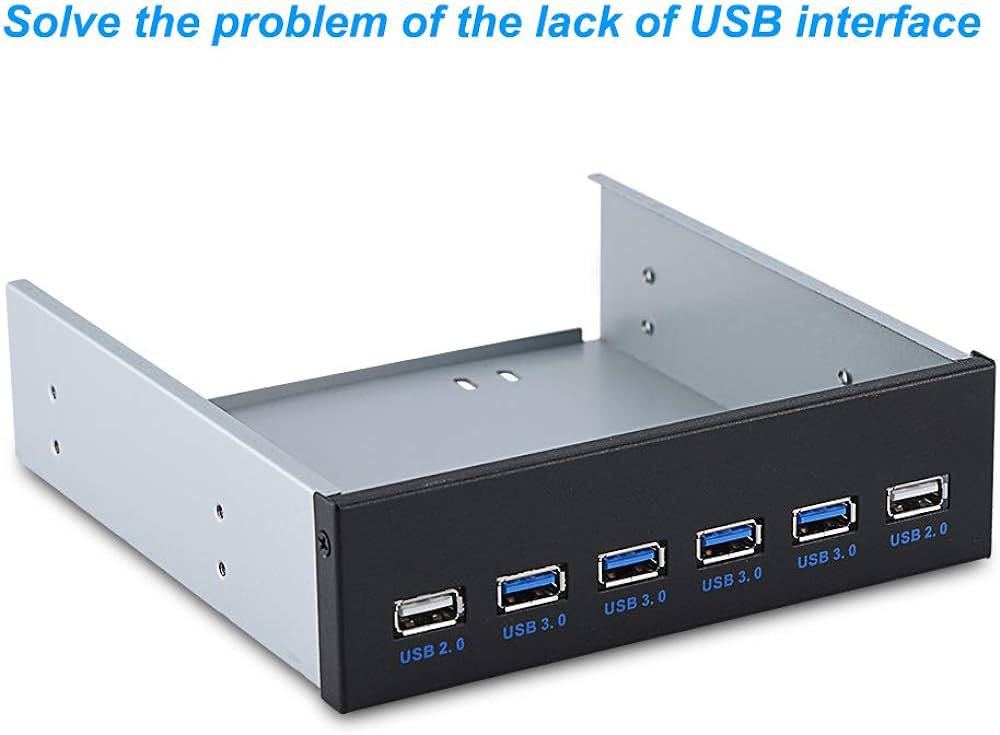Richer-R USBフロントパネル BB486 5.25インチ USB 3.0ハブ 19ピン to 6インターフェース4 * USB3.0 + 2 * USB2.0 USB前面パネル_画像4