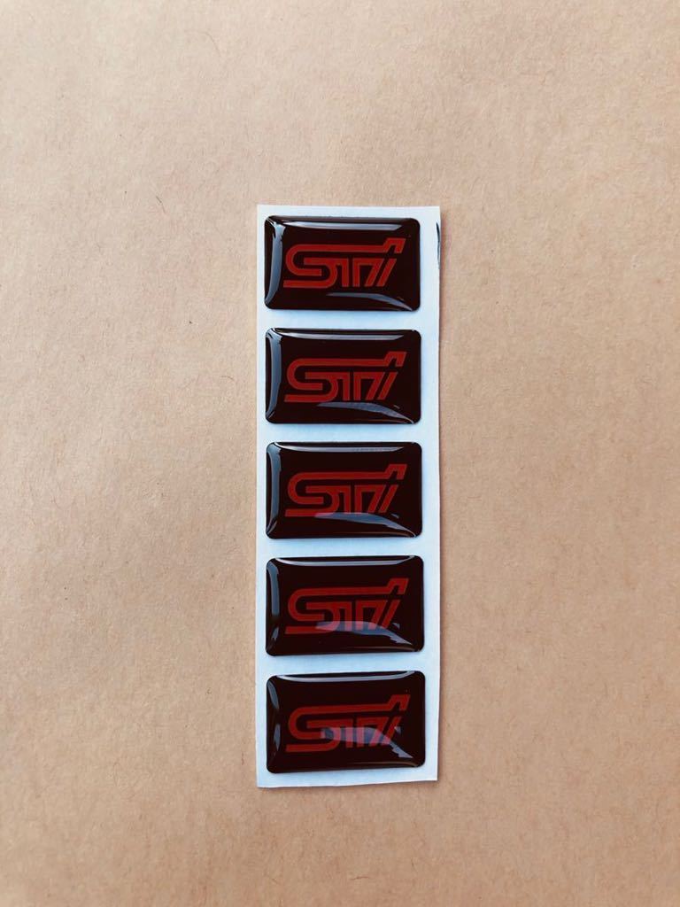 スバル　STI ミニエンブレムステッカー 赤色　5枚_画像1