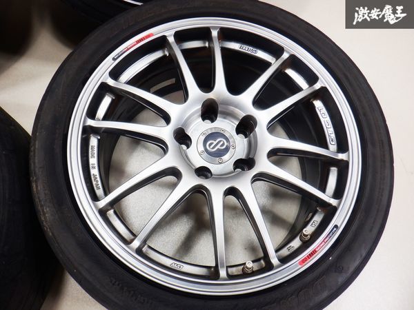 ENKEI エンケイ GTC01 17インチ 8J +40 9J +40 PCD 114.3 5H 5穴 タイヤ付き 4本 RX-7 スカイライン GT-R シルビア チェイサー 等に 棚37D_画像2