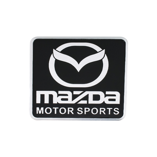[ including carriage ]MAZDA MOTOR SPORTS 3D emblem plate black length 5.5cm× width 6cm aluminium Mazda 