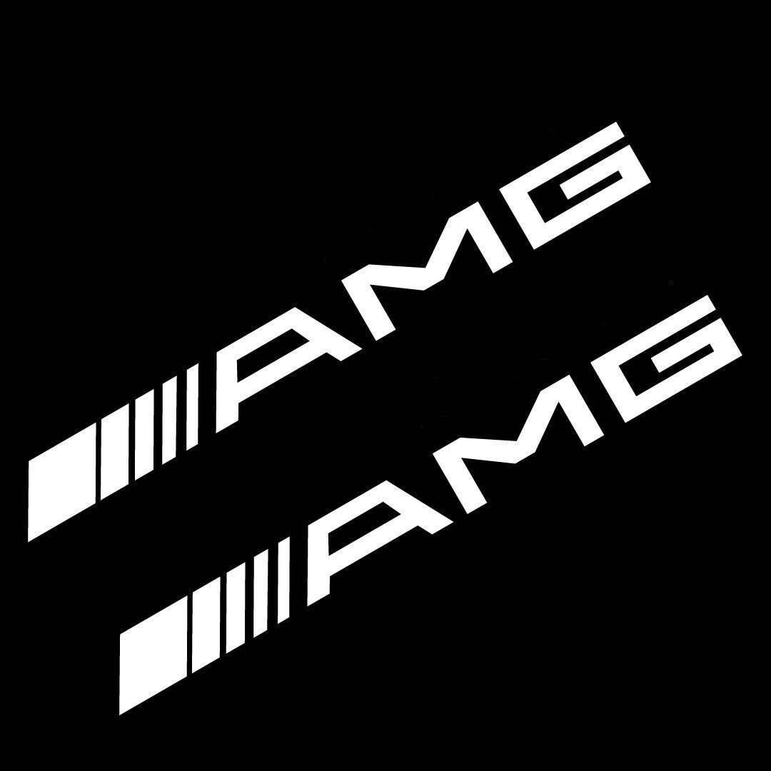 2枚セット AMG メルセデスベンツ Mercedes Benz ステッカー デカール 20cm サイド ウインドウ ホワイト 白_画像2