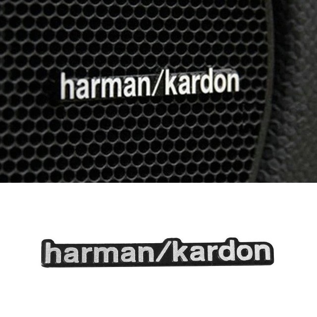 harman/kardon ハーマンカードン アルミ エンブレム プレート シルバー/ブラック s2_画像2