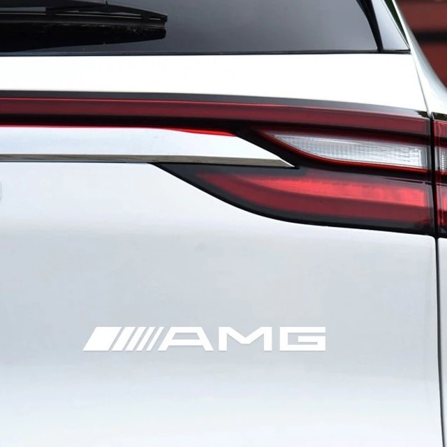 2枚セット AMG メルセデスベンツ Mercedes Benz ステッカー デカール 20cm サイド ウインドウ ホワイト 白_画像4