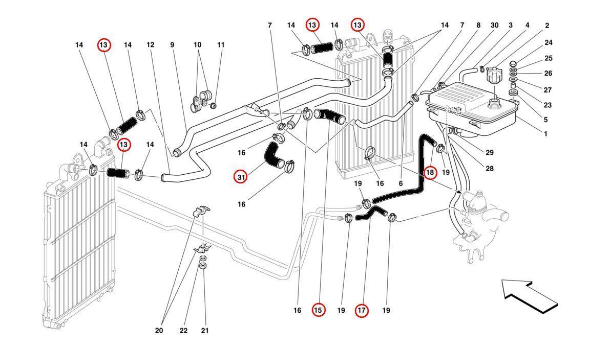 Ferrari フェラーリ F355 ウォーターホースset SFS シリコン_画像4