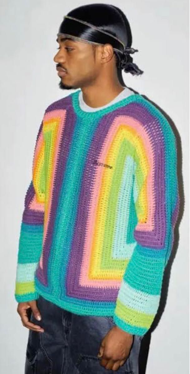 新品未使用☆Supreme Hand Crocheted Sweater Lサイズ ニット セーター マルチカラー シュプリーム