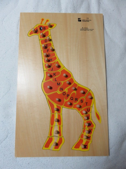 DORON LAYELED Wooden Toys Large Size Animal ABC Puzzle Delon * Ray yorudoABC puzzle wooden intellectual training toy giraffe size 300-490.