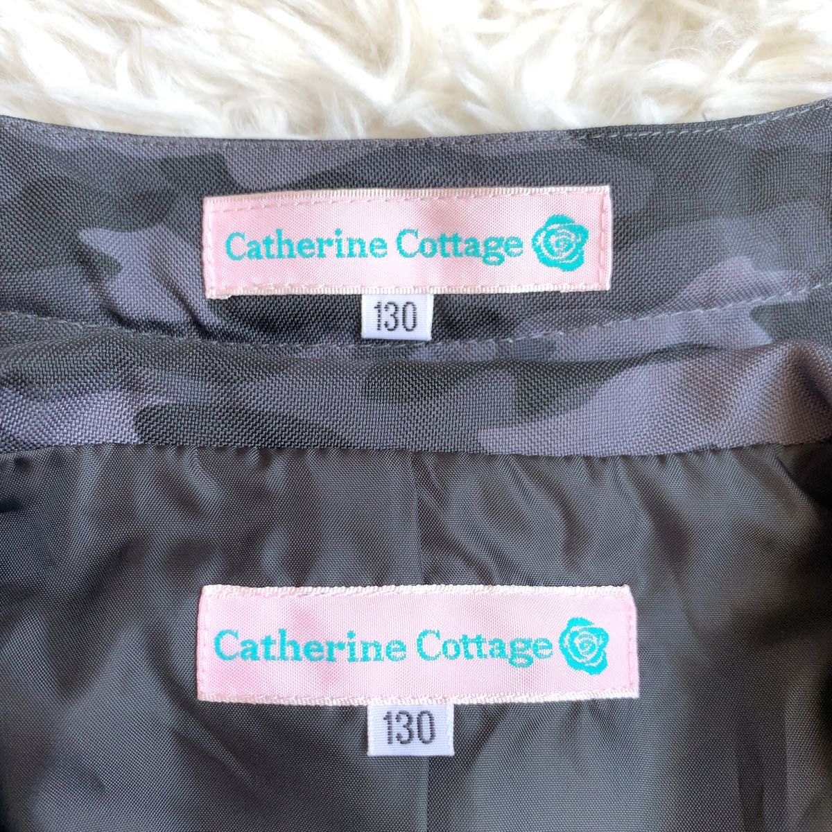 【未使用級】Catherine Cottageキャサリンコテージ フォーマルスーツ 迷彩柄 入学 卒園 卒服 130