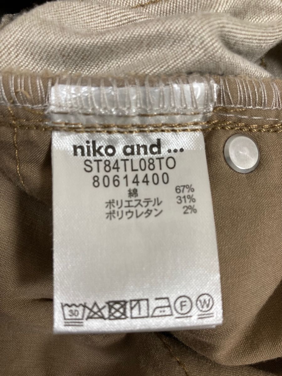 niko and …  裏起毛発熱スリムパンツ　キャメル　Sサイズ