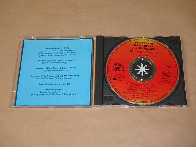 Tenor Tribute　/　Arnett Cobb, Jimmy Heath, Joe Henderson（アーネット・コブ）/　イタリア盤　CD_画像2