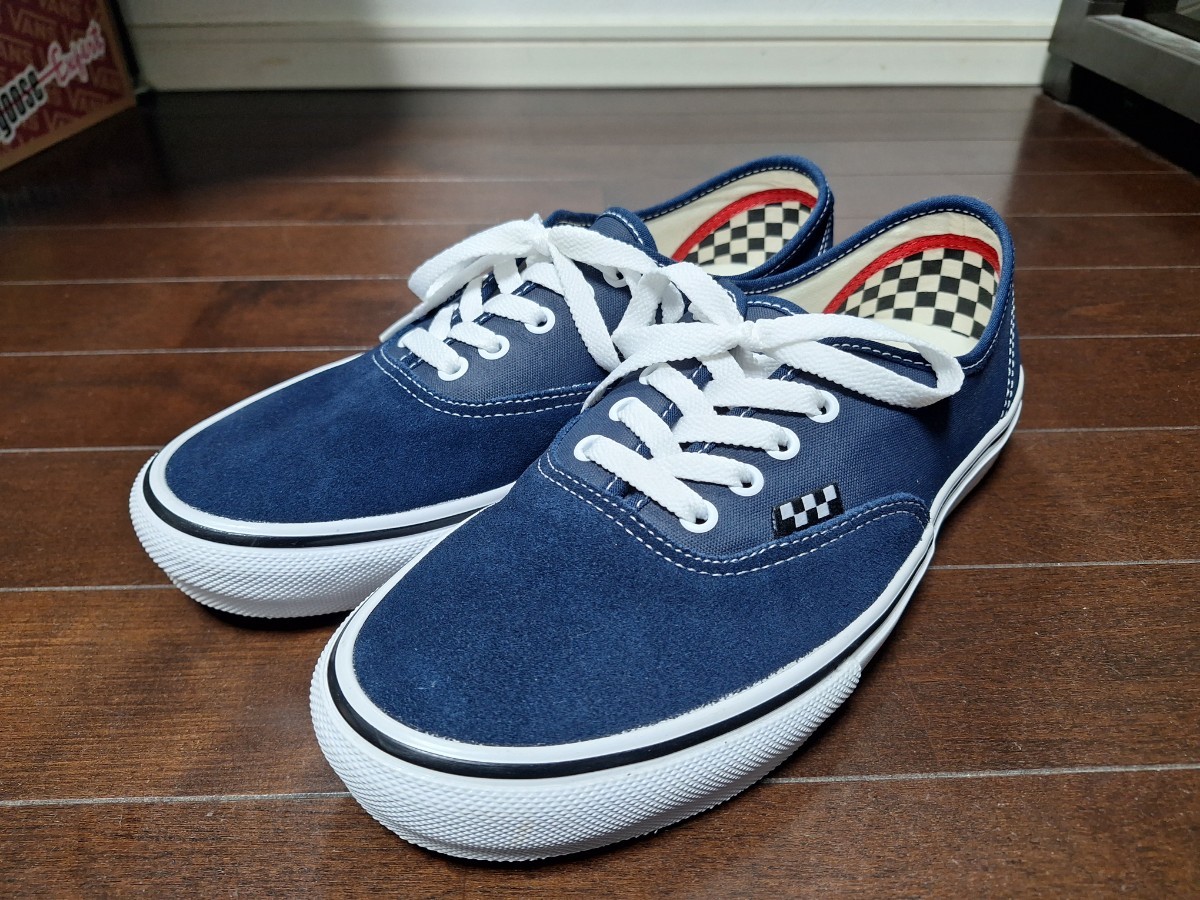 超美品！1回短時間使用！VANSバンズSKATE AUTHENTIC スケートオーセンティック ドレスブルー Dress Blue（VN0A5FC8LKZ) US9 27cm_画像1