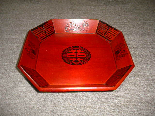 ヤフオク! - @@中国 木工 古民具 菓子鉢? お盆?アンティーク レト...