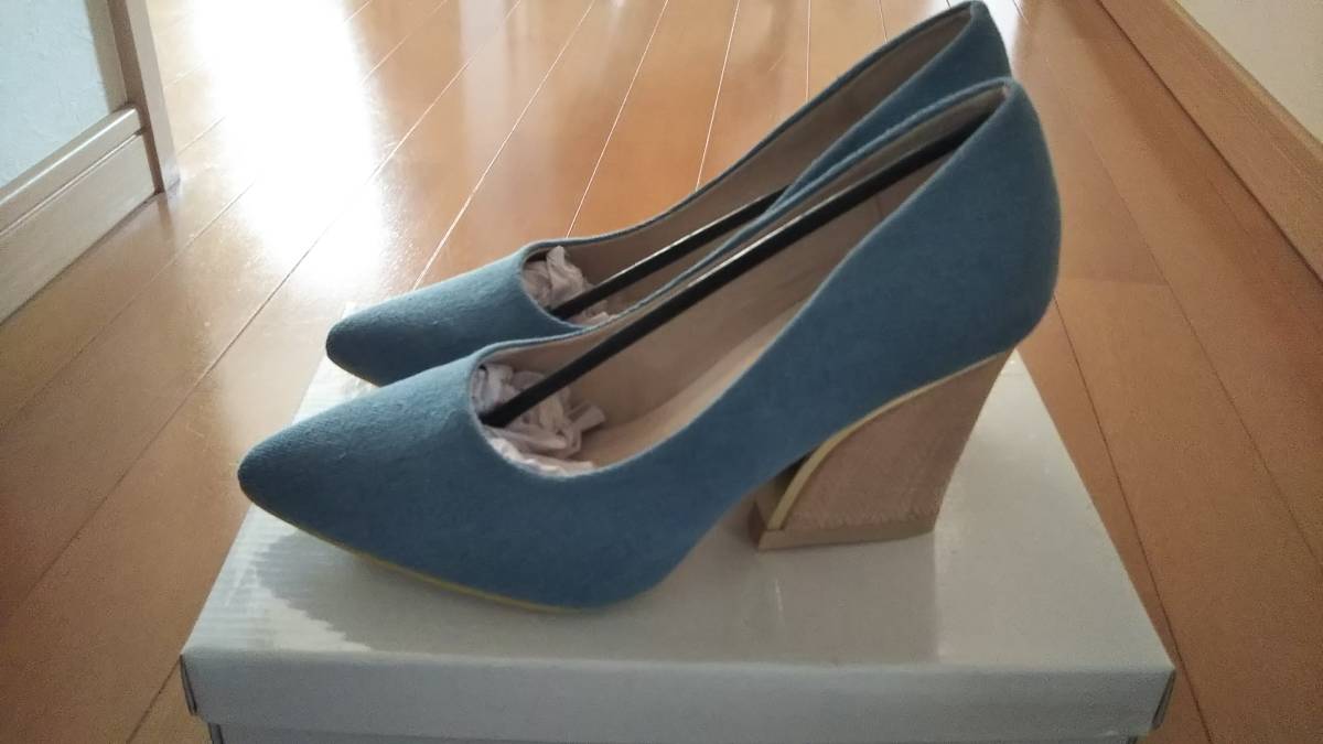 [ new goods ] Denim pumps 23.5cm(M size ) 7cm heel 