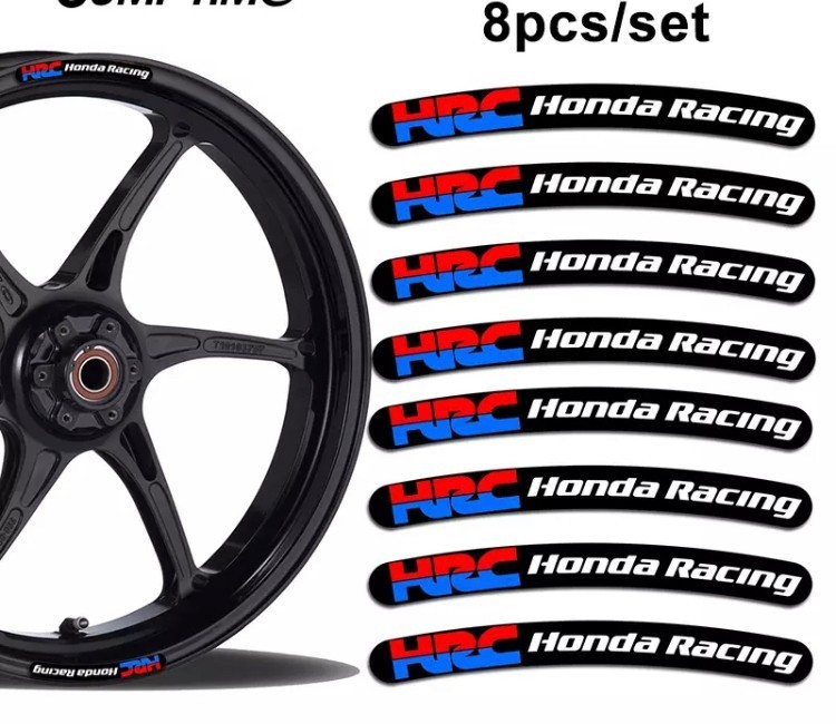 HRC HONDA RACING ホンダレーシング　ホイール リムステッカー　8枚_画像1