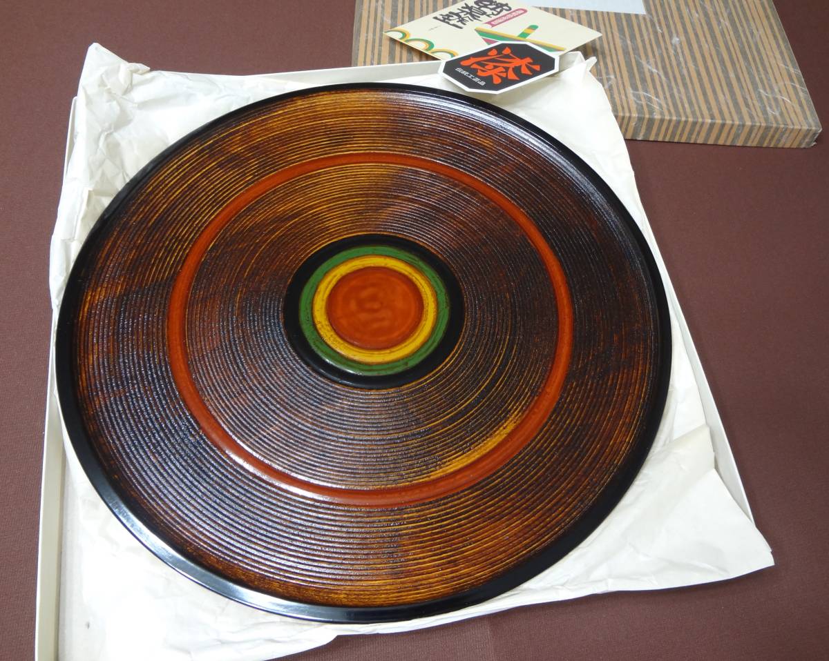  lacquer coating (.. Special production lacquer ware . comfort paint ) whirligig .. circle tray 