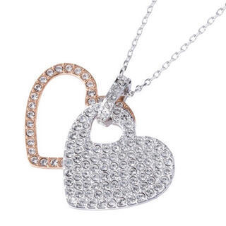 7JH 未使用 SWAROVSKI スワロフスキー Amorous アマロス ハート ペンダント ネックレス 5032964 ピンクゴールド パヴェ_画像1