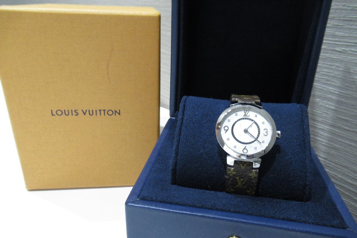 LOUIS VUITTON ルイヴィトン Q12MGB タンブールスリムPM 腕時計 レディース ステンレス ランクAB BRB・バッグ・財布