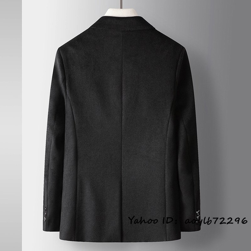 特売新品 メンズ ブレザー ウール スプリングコート 高級 テーラードジャケット 無地スーツ 紳士 アウター スリム 四色選択 ブラック S_画像2