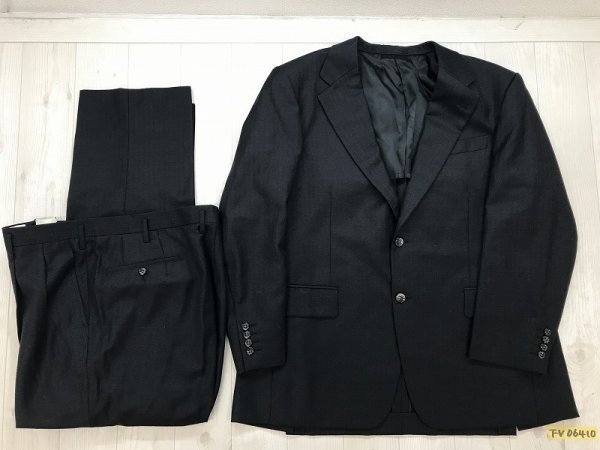 ermenegildo zegna エルメネジルド ゼニア 東武百貨店 メンズ シャドーストライプ ウール スーツ上下セットアップ BE102 チャコールグレー_画像1