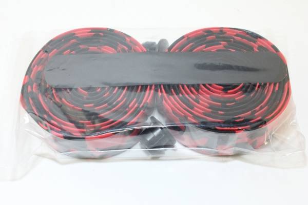 (175)　バーテープ 迷彩　 レッド 赤 黒 ソフトタイプ ロード