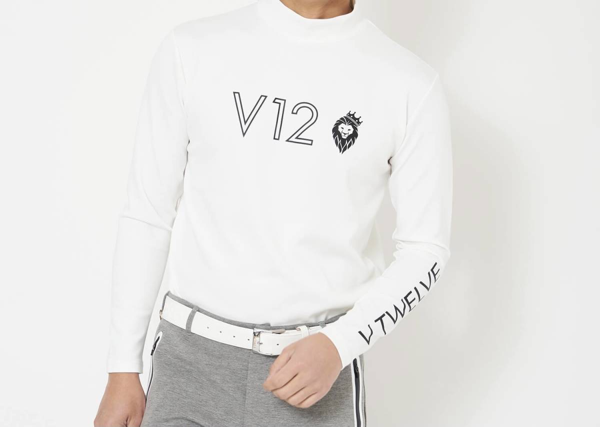 大人女性の ☆未使用・メンズ☆ V12 モックネック 白 XLサイズ MOCK