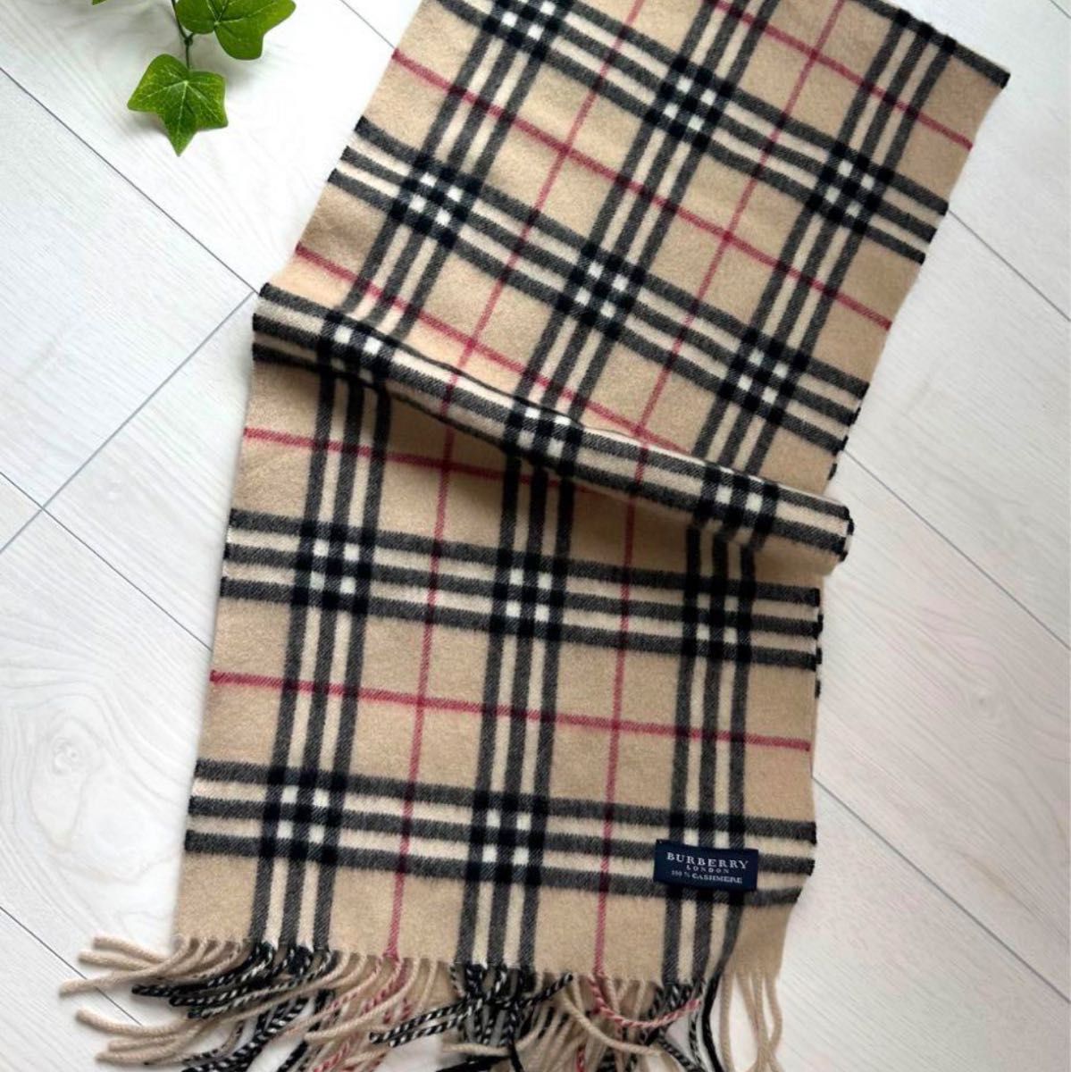 BURBERRY バーバリー マフラー カシミア100％ ドット柄 美品-