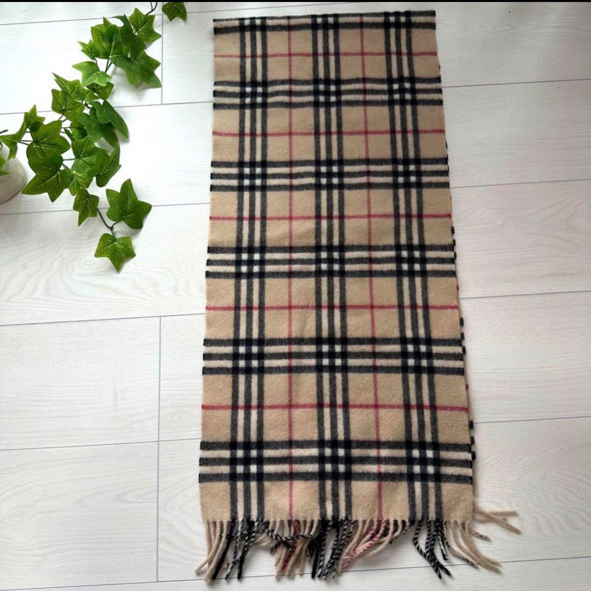 美品 BURBERRY バーバリー カシミヤ 100% マフラー ノバチェック