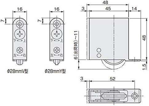 アトムリビンテック V型 木口調整 重量戸車 V戸車 FA-1000-BV 2個セット_画像5