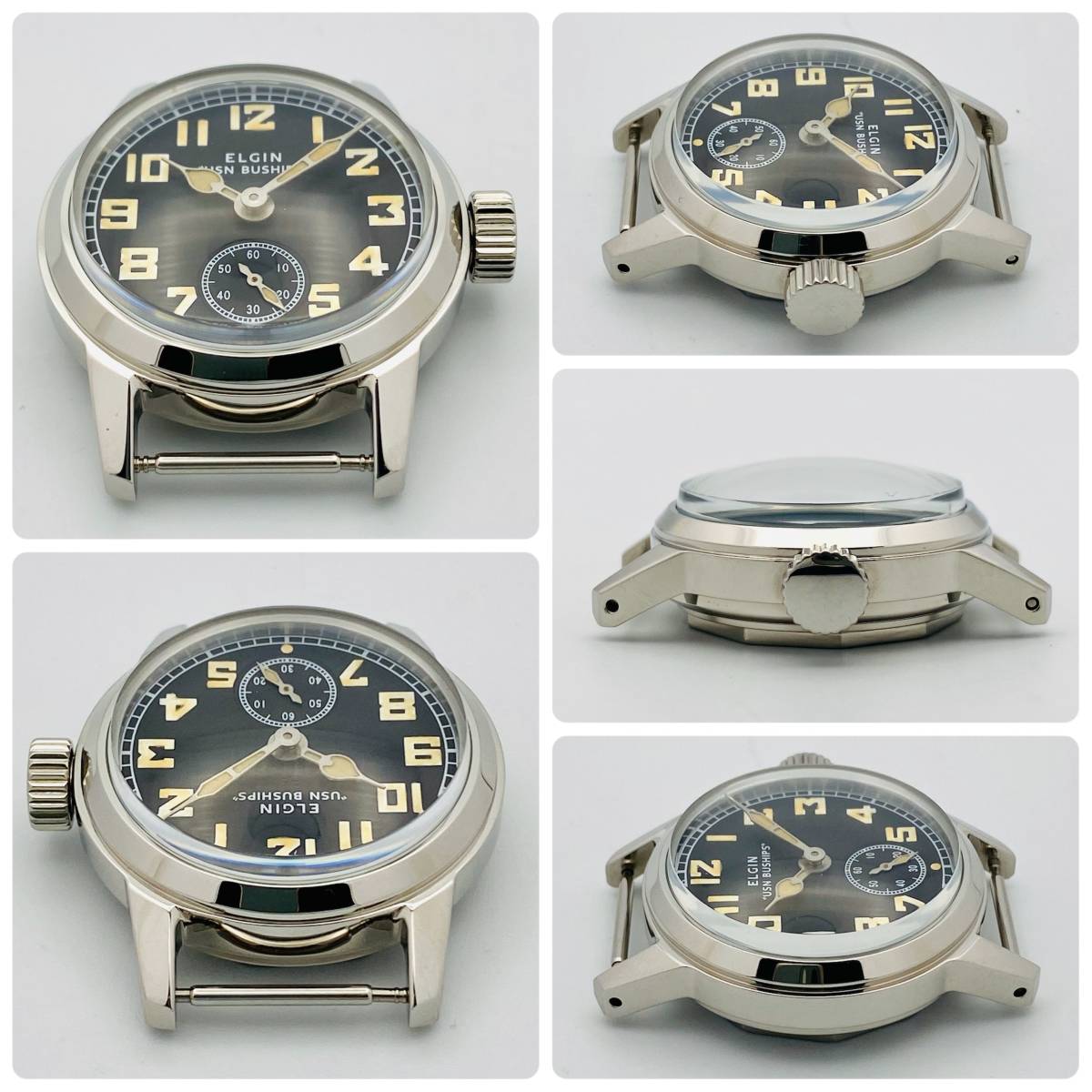 即決【美品 OH済】ELGIN エルジン 米軍 UDT◆復元 WW2 USN BUSHIPS 手巻き ミリタリー ダイバー  ウォッチ/軍用/メンズ腕時計/黒/ハミルトン