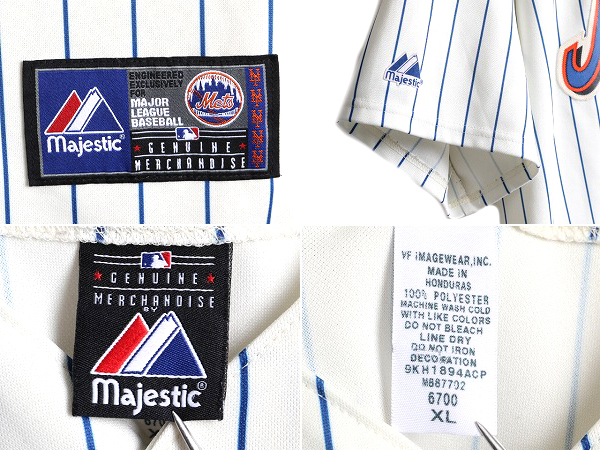 大きいサイズ XL ■ MLB オフィシャル Majestic ニューヨーク ヤンキース ベースボール シャツ ( メンズ ) ゲームシャツ ユニフォーム 野球_画像4