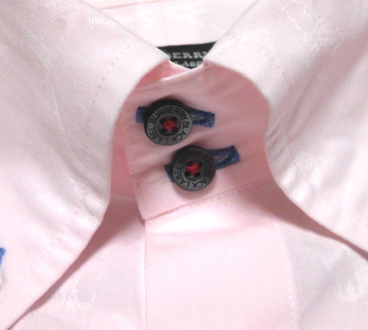 激レア シャドーモノグラム総柄 大人気サイズ L(3) バーバリーブラックレーベル トリプルブルーホース刺繍 ボタンダウンシャツの画像5