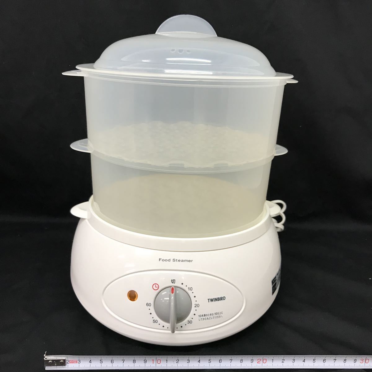 552　中古　フードスチーマー ツインバード TWINBIRD SP-4137　ホワイト　Food Steaｍer　ヘルシー家電　通電確認_画像4