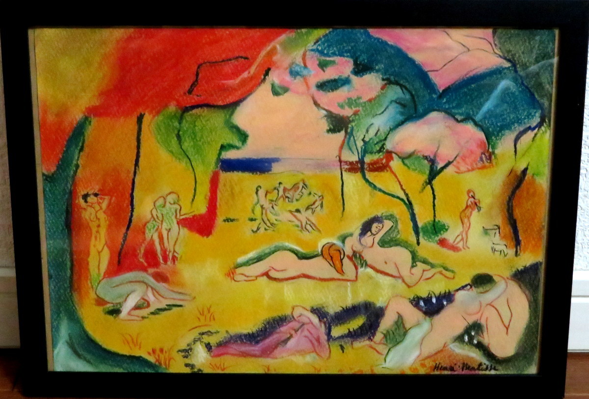 アンリ マティス Henri Matisse 人生の喜び The Joy of Life 1905年 ミクストメディア マチス画廊認証票 油彩 水彩 肉筆 原画 模写_画像1