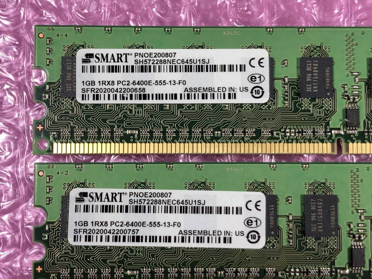 SMART/SAMSUNG/1GB×2枚＝2GB/PC2-6400E/#12-A2_画像2