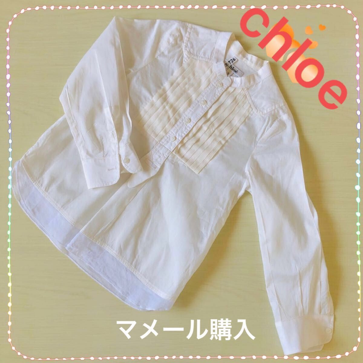 Chloe クロエ ブラウス ホワイト ガールズ 子供服 5歳用 100 Chloe クロエ ブラウス ホワイト ガールズ 子供服 5歳用 100