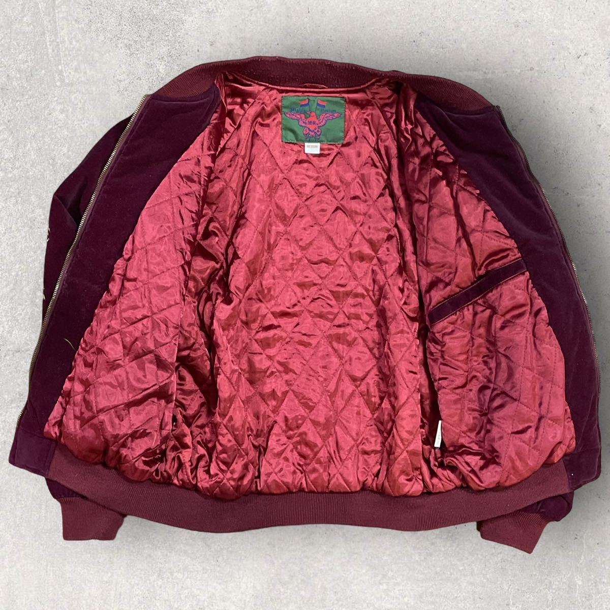 豪華刺繍 別珍 スカジャン スーベニアジャケット ボルドー M 豪華刺繍 別珍 スカジャン スーベニアジャケット ボルドー M