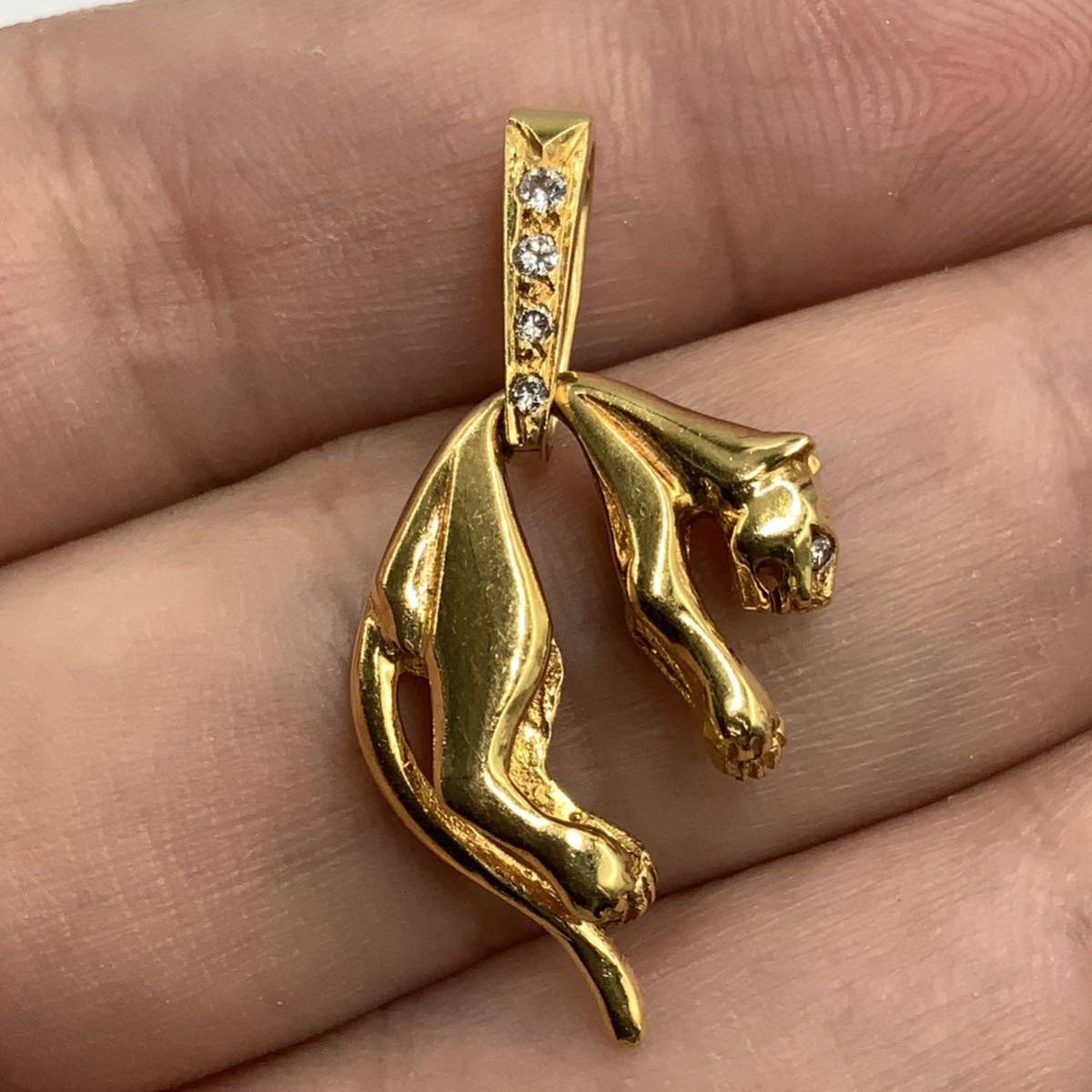 パンサー ダイヤモンド 計0.21ct ペンダントトップ K18ゴールド パンサー ダイヤモンド 計0.21ct ペンダントトップ K18ゴールド