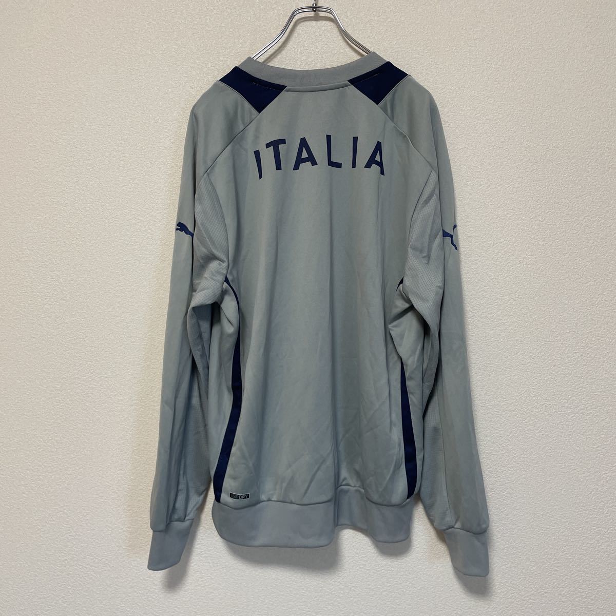 00s PUMA プーマ ITALIAイタリア代表 ユニフォーム サッカーシャツ 長袖 ジャージ レプリカ ゲームシャツ 古着 サイズL_画像6