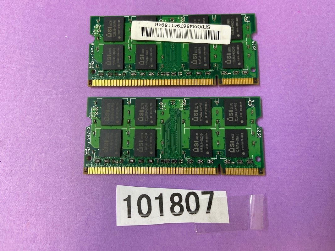 PC2-6400S 2GB 2枚で 4GB DDR2-800 2GB 2枚 4GB DDR2 ノートPC用 メモリ PC2 6400 2GB 2枚 DDR2 LAPTOP RAM_画像1