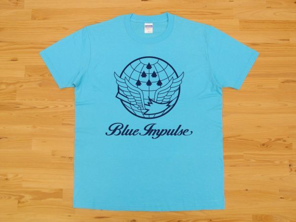 アウトレット処分 航空自衛隊 Blue Impulse アクアブルー 4.0oz 半袖Tシャツ 紺 M ミリタリー ブルーインパルス_アクアブルー（紺色プリント）
