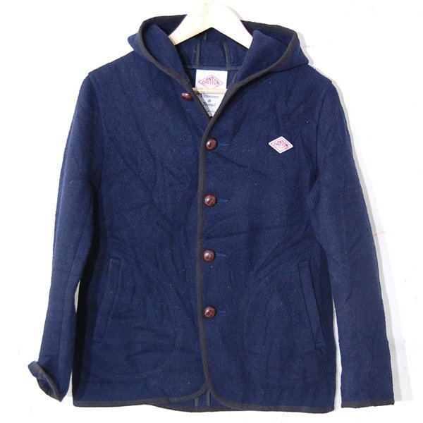  Dan ton DANTON# wool mosa short coat with a hood . made in Japan #36# navy *NK3908397