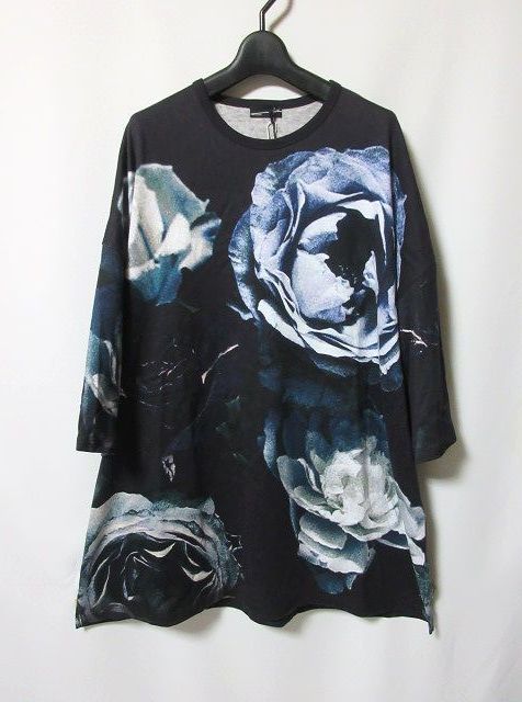 新品 LAD MUSICIAN ラッドミュージシャン BIG ROSE FLOWER 薔薇 バラ ビッグ Tシャツ Fの画像1