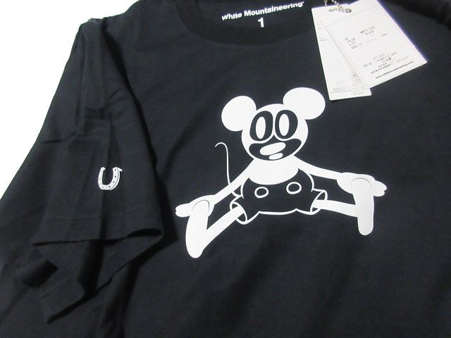 1サイズ 新品 定価17600円 White Mountaineering ホワイトマウンテニアリング × DISNEY Mickey ミッキー Tシャツ 黒_画像3