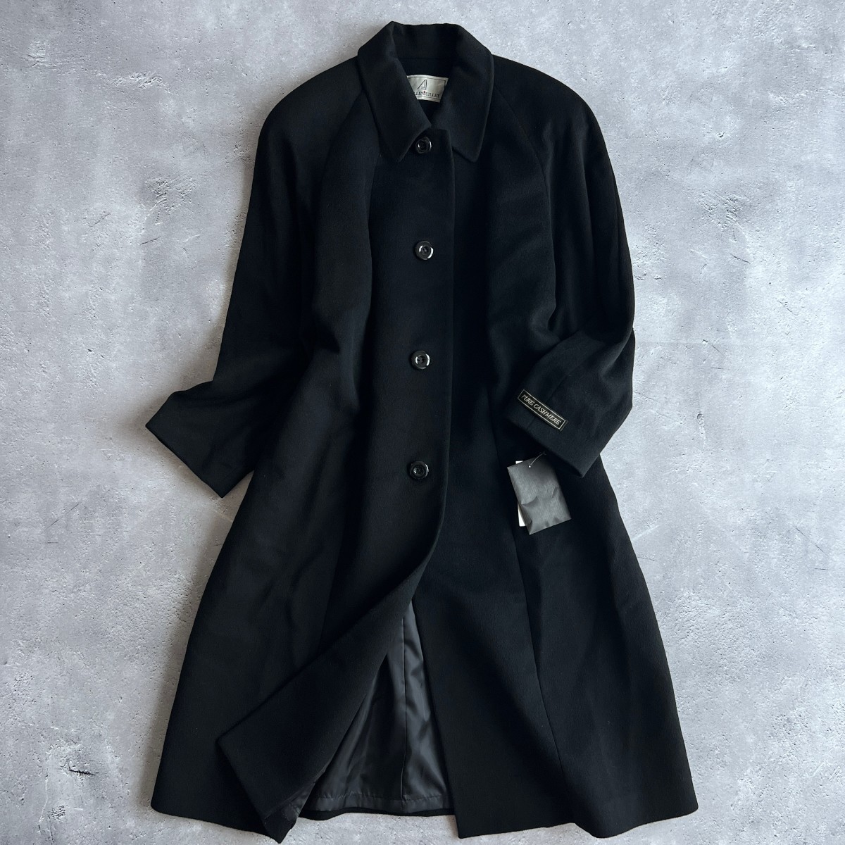 【最高級】 新品 SURELLE en JUILLET 上質 フワトロ カシミヤ 100% ロング コート / レディース 11AR (L) / 黒 秋 冬 アウター ミセス_画像2