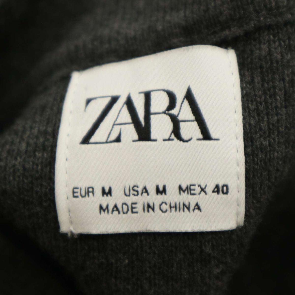 ZARA ザラ マン 秋冬 現行タグ★ 切替 ボーダー コットン ニット ジャケット ブルゾン Sz.M　メンズ グレー　C3T08510_9#N_画像5