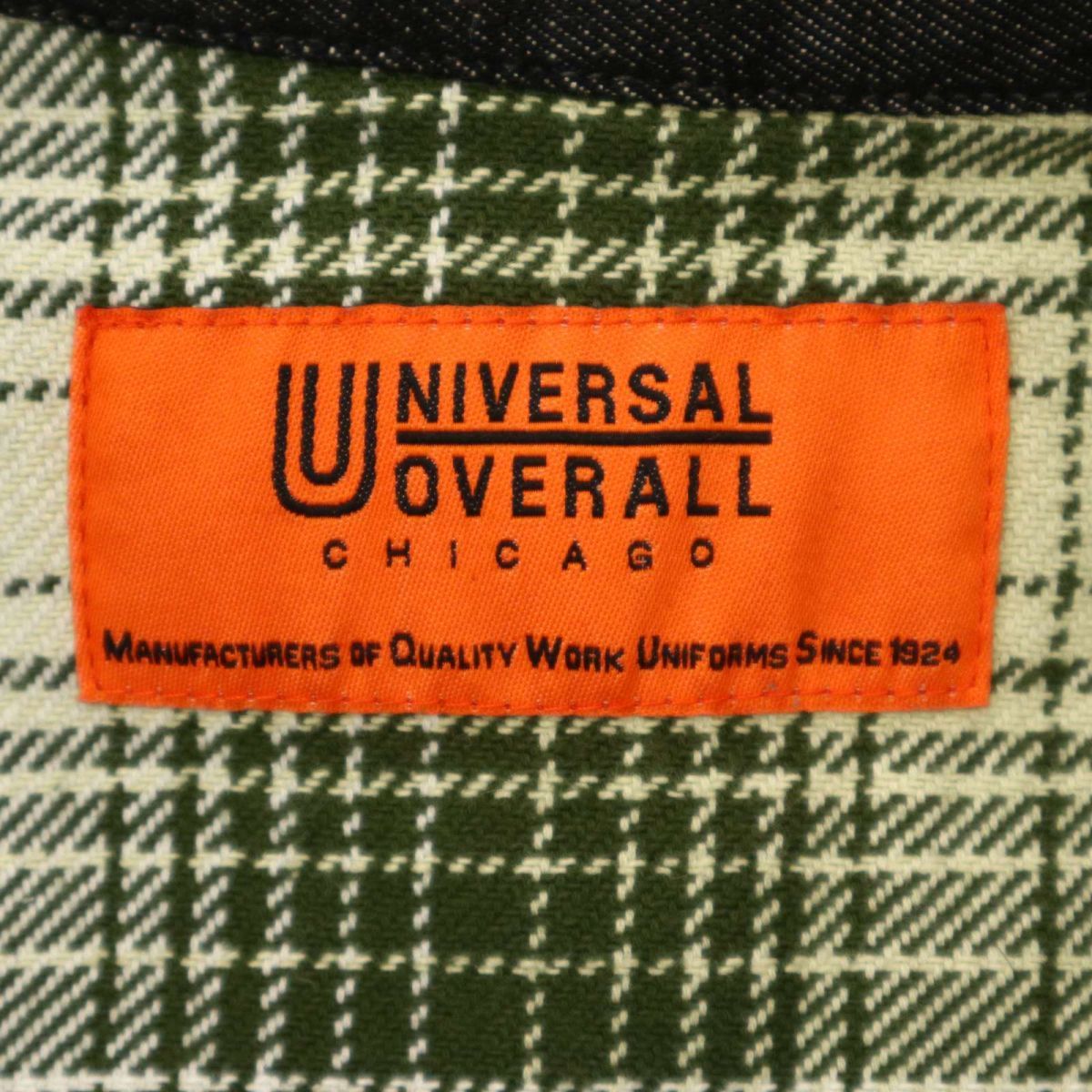 UNIVERSAL OVERALL ユニバーサルオーバーオール 秋冬 裏地チェック★ カバーオール デニム ジャケット Sz.S　メンズ　C3T08714_A#N_画像7