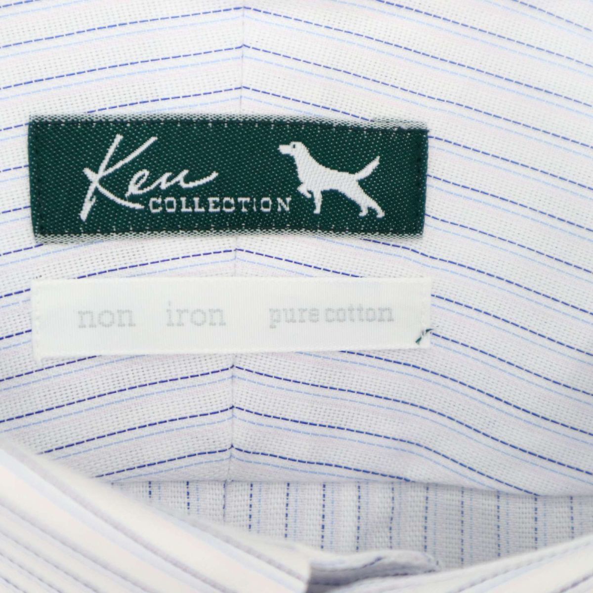 【新品 未使用】 KEN COLLECTION ケンコレクション 石津謙介 ノンアイロン 長袖 ストライプ シャツ Sz.L（41-84）　メンズ　C3T08792_A#C_画像5